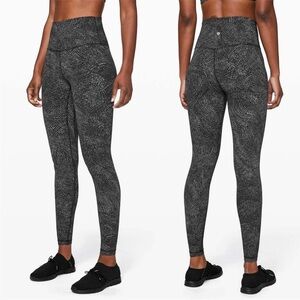 Lululemon Align High Rise Pant - Free Spirit Ice Grey And Black Legging Size 4